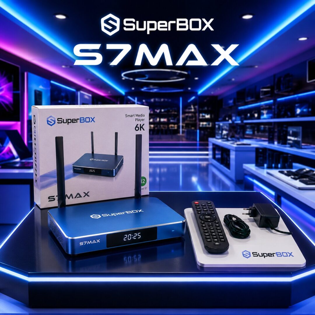 SuperBox S7 Max entertainment device display