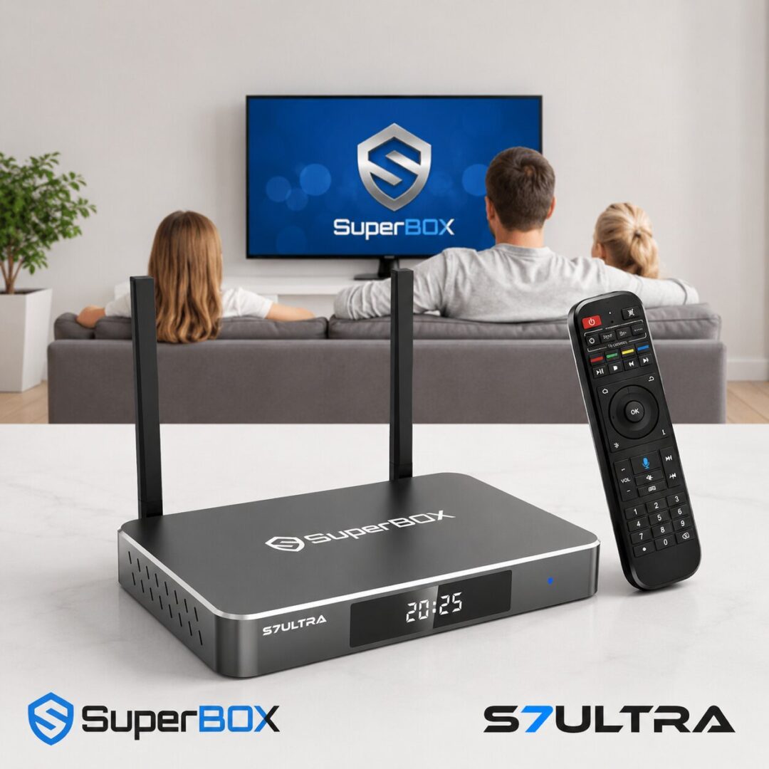 SuperBox S7 Ultra TV box with clean design