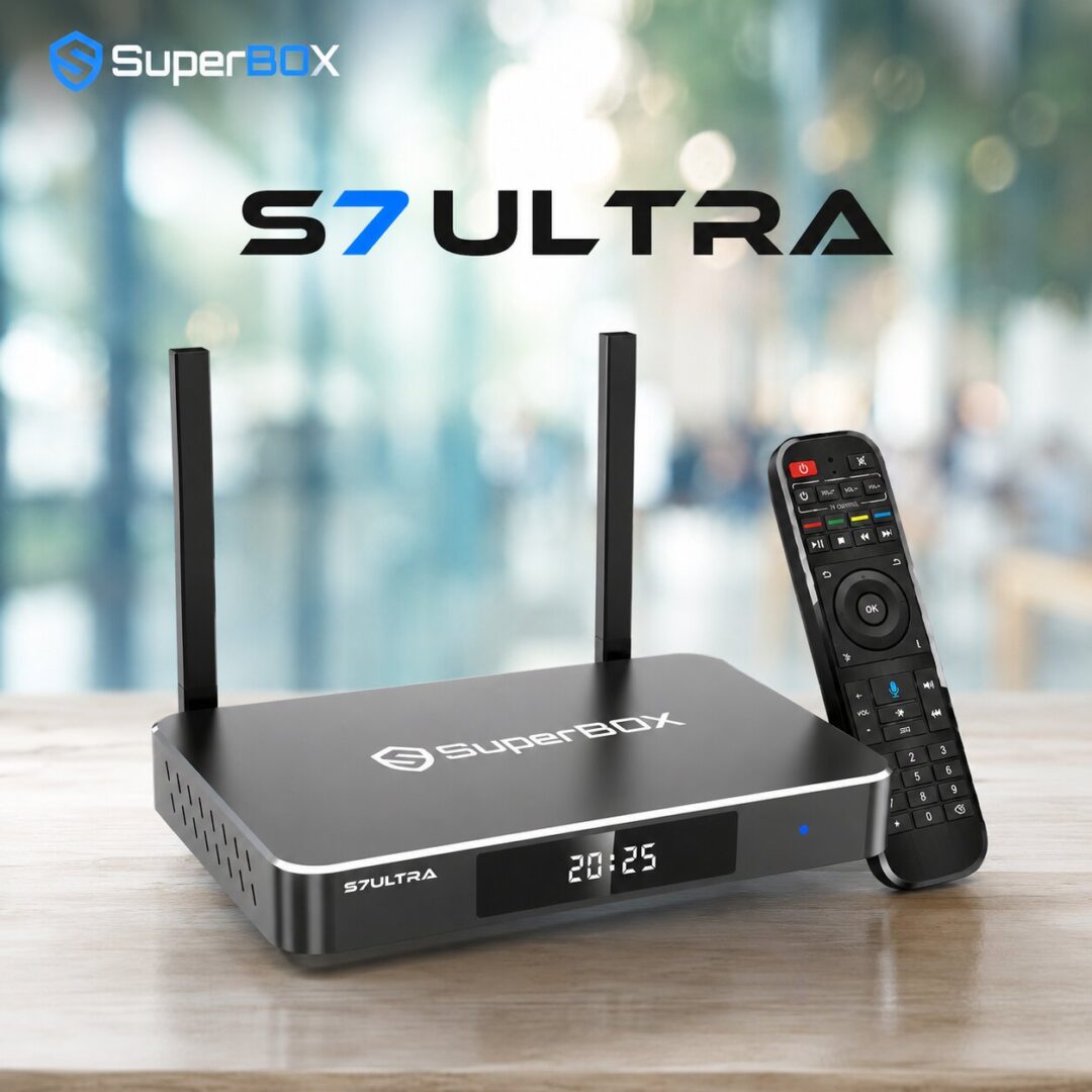 SuperBox S7 Ultra product image on showroom table